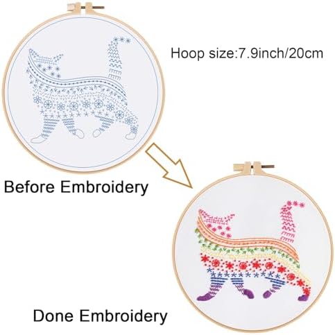 Louise Maelys Cute Cat Embroidery Kit for Beginners Creative Set - Image 3