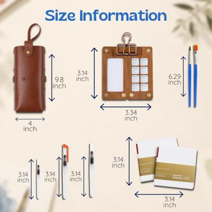 KEAXY - Travel Watercolor Set - Mini Paint Set - Portable Watercolor Kit - Image 6