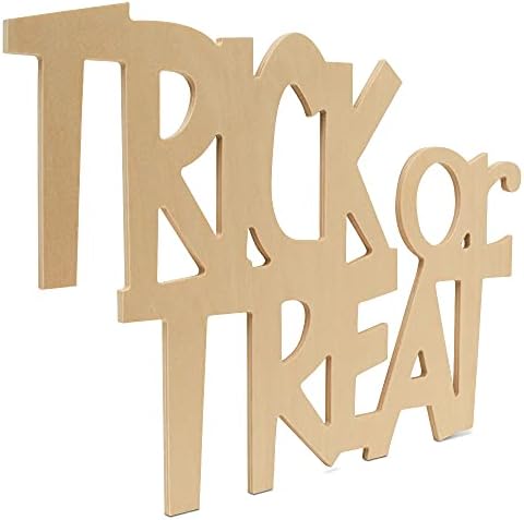Wood Trick-or-Treat Cutouts 17-7/10 x 12 Inch, Pack of 6 Unfinished Wooden Cutouts for Crafting, Door Hangers, and DIY Halloween Décor, by Woodpeckers - Image 2