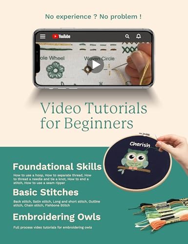 Bradove Owls Embroidery Kit for Beginners with Patterns - Image 2