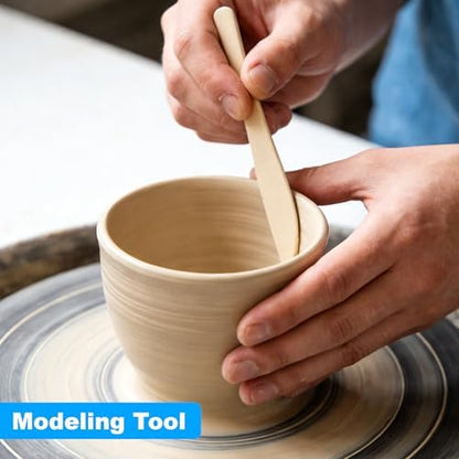 Acantha 35 PCS Pottery Tools Kit, Professional Ceramic Sculpting, Carving, and Air Dry Clay Kit for All Ages - Includes Trimming, Dotting, Embossing, Scoring, Fondant, Painting and Polymer Clay Tools - Image 3