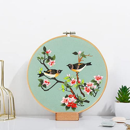 Santune 3 Pack Embroidery Kit for Adults Cross Stitch Kits for Beginners with Bird Patterns,3 Instructions,1 Hoop,Threads and 6 Needles,Hand Needlepoint Sets for Women - Image 6