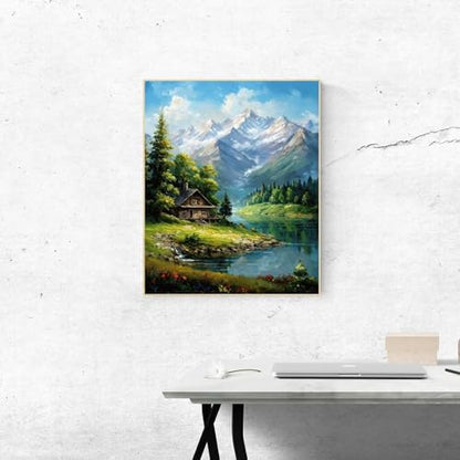 Mountain Paint By Numbers Kit For Adults Landscape Adult Paint By Number Kits Canvas Painting Kit For Beginner Adults' Paint-By-Number Kits Oil Painting Kits For Gift Home Wall Decor 16x20 Inch - Image 4