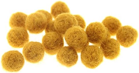 Needle Felt Balls Pure Wool Beads Dry Felted Balls 15mm Handmade DIY Crafts 20pcs (Ginger) by Zasy