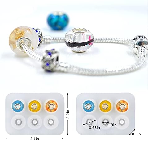 Jewelry Resin Bead Mold (2 pcs) DIY Dried Flower Epoxy AB Glue Round Bead Mold (5 mm), Used for Resin Earrings, Bracelet Jewelry Making, Epoxy Craft Decoration Supplies and 30 S925 Silver Washers - Image 2