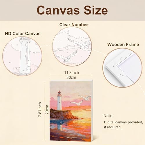 Gemozaic 4 Pack Beach Framed Paint by Numbers Kit for Adults, 8 x 12 Inch - Image 4