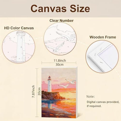 Gemozaic 4 Pack Beach Framed Paint by Numbers Kit for Adults, 8 x 12 Inch - Image 4