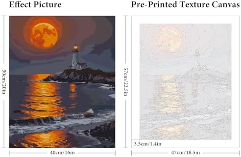 Fountor Moon Paint by Numbers Kit for Adults Beginner 16x20 Inch - Image 3