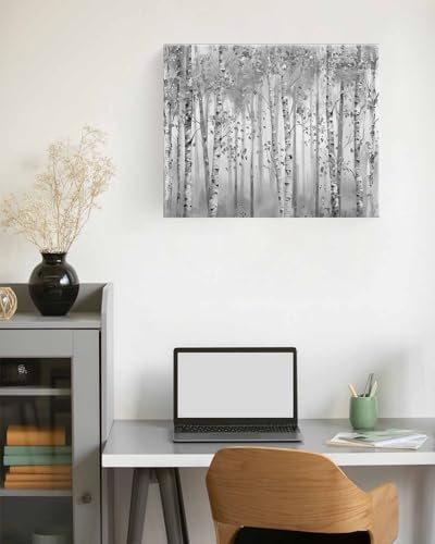 Paint by Number for Adults Beginner Minimalism Grey Forest Painting Art Style DIY Digital Oil Painting by Numbers Picture Drawing On Canvas Framed 12"x16" - Image 3