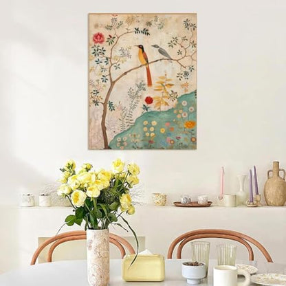Vintage Birds Flowers Paint by Numbers Kit for Adults Canvas, Frameworkless - Image 6