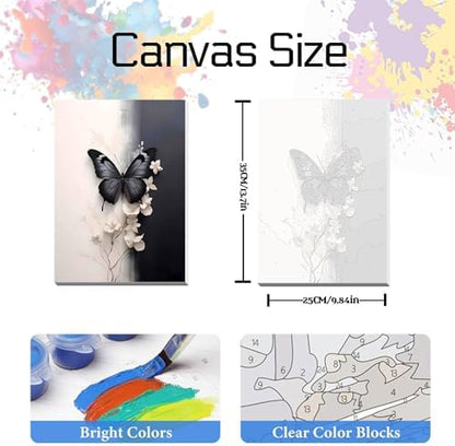 Butterfly Paint by Numbers Kit for Adults Framed Canvas,Painting by Numbers Kits with Frame on Canva for Beginner,DIY Watercolor Oil Painting Frame for Birthday Gift Decor for Home Wall. (butterfly1) - Image 2