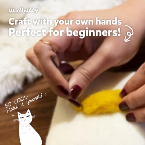 Woolbuddy Needle Felting Starter Kit (Black Cat) for Adults with DIY Tool - Image 5