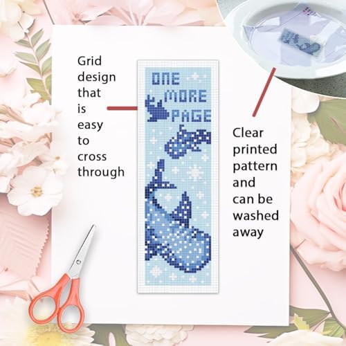 ORIGACH 6 Set Whale Shark Cross Stitch Bookmark Kit for Beginner - Image 3