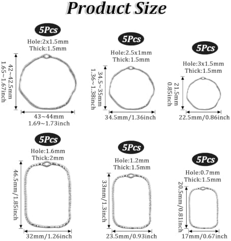 30 Pcs Open Bezels For Resin Jewelry Making, 6 Styles Open Bezels Resin Pendant - Image 2