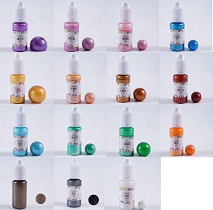 UV Epoxy Resin Kit 15 Pearlescent Pigment + 2 Molds (24 Shapes) for Pendants Earrings Jewelry + 1 Mold for Storage Box + 17 Open Back Bezels for Resin Crafts DIY, 5 Crystal Clear Transparent Resin - Image 7