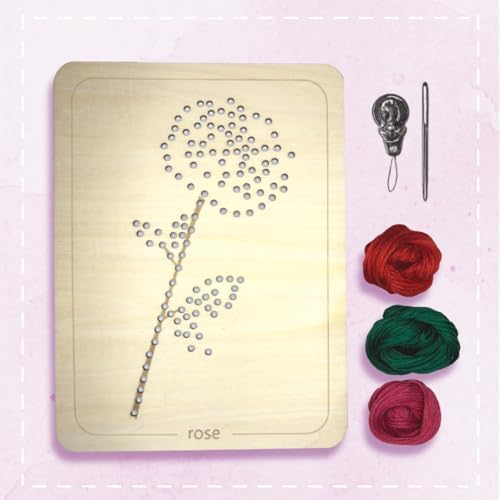 Wooden Flower Lacing Embroidery Kits for Beginners, Set of 5 Learn-to-Stitch Craft Boards, Sewing & Embroidery Art Kits for Kids Ages 8+, DIY Craft Projects, Educational Gifts, Party Favors (Summer) - Image 6