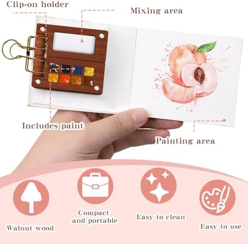 Travel Watercolor Paint Set - Pocket 8-Color Mini Paint Kit with Sketch Pad - Image 5