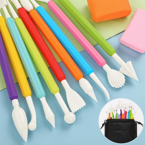 18PCS Clay Sculpting Tools, Double Head Air Dry Clay Carving Tools Kits for Beginners and Adults, Sculpting Tools for Clay Sculpey, Modeling Clay Ideal, Air Dry Clay and Shaping - Image 4