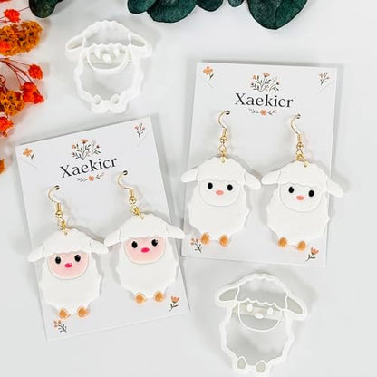 Xaekicr Cute Sheep Polymer Clay Cutters Set – Animal Clay Earring Cutters for Polymer Clay Jewelry Making – Clay Tools & Molds for DIY Crafts - Image 4