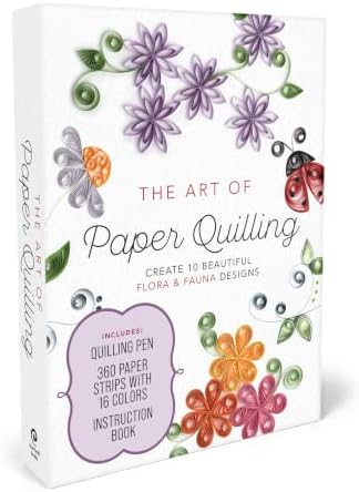 The Art of Paper Quilling Kit: Create 10 Beautiful Flora and Fauna Designs - Includes: Quilling Pen, 360 Paper Strips with 16 Colors, Instruction Book - Image 6