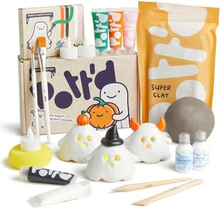 Pott'd Mini Pottery Kits | Air Dry Clay Pottery Kit for Adults | Includes Paints, Brushes, and Potters Tools | Free Online Step-by-Step Tutorial | Perfect for Beginners | Bring The Studio to Your Home by Pottd