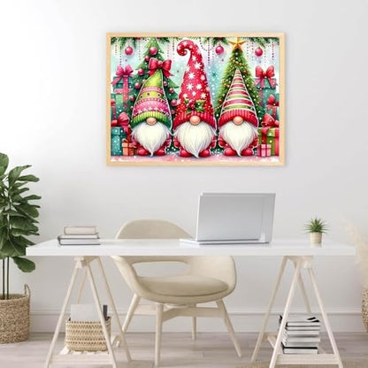 Christmas Stamped Cross Stitch Kits for Beginners Adults, Gnomes Dimensions Needlepoint Art Crafts,Counted Cross Stitch Kits Embroidery Kits for Beginners Adults for Home Decor 15.7X11.8inch - Image 5