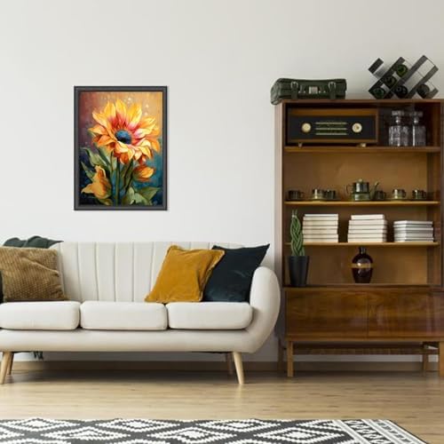 MjhRcll Flowers Stamped Cross Stitch Kits,Daisy Embroidery Starter Kit for Beginners,Cross Stitch Kits for Adults 12×16 Inch - Image 4