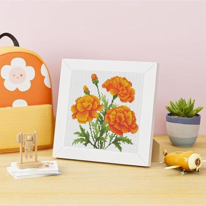 Marigold Stamped Cross Stitch Kits for Adult Beginner with Wooden Frame - Image 2