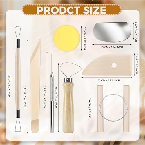 Adameng 24 Pcs Clay Tools,Clay Sculpting Tools kit,Pottery Tools for Air Dry Clay, Beginner,Ceramics and Modeling Tools for Carving,Pottery Craft, Drawing,Molding,Shaping,Hobbyists, Artists - Image 2