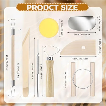 Adameng 24 Pcs Clay Tools,Clay Sculpting Tools kit,Pottery Tools for Air Dry Clay, Beginner,Ceramics and Modeling Tools for Carving,Pottery Craft, Drawing,Molding,Shaping,Hobbyists, Artists - Image 2