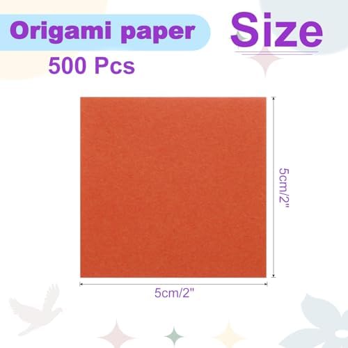 DMiotech 500 Sheets 2x2 Inch Origami Paper, Orange Square Origami Paper Easy Fold Double Sided Paper for DIY Arts and Crafts - Image 4