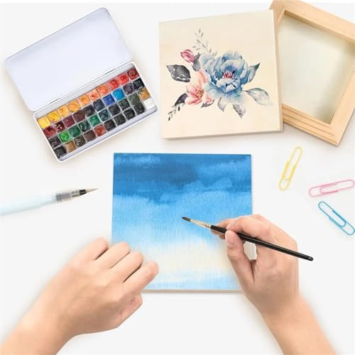 DIY Frame Kit 6Pcs Unfinished Square Wood Panels,4x4/10x10cm,Blank Wooden Canvas Cradled Painting Boards for Drawing,Wood Burning DIY Arts - Image 4