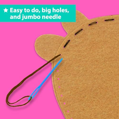 KRAFUN Beginner Sewing Kit, Sew Capybara & Orange, Pre-Cut Felt, Ages 5+ - Image 4