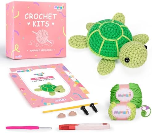 Mewaii Green Sea Turtle Crochet Kit for Beginners, 40% Extra Yarn - Image 7