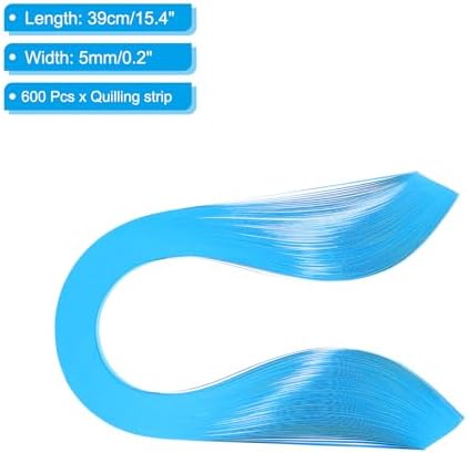 PATIKIL Quilling Strips Paper 600pcs 5mm 39cm Origami Paper Quilling Kits for Art DIY Hand Craft Christmas, Blue - Image 2