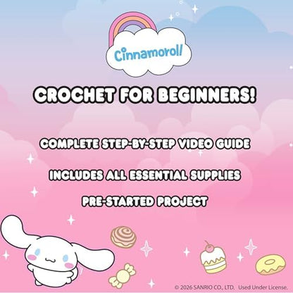 Hello Kitty® and Friends Crochet Kit – Cinnamoroll™ Bag Charm, Sanrio Crochet Kit for Beginners with Yarn, Starter Hooks, Step-by-Step Tutorials, DIY Craft, Great Teen Gifts - Image 5