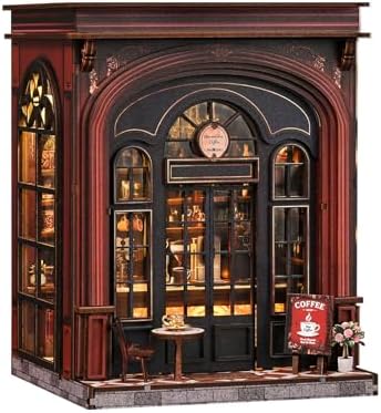 Warmglow Coffee Book Nook Kit for Adults with LED Light, 3D Wooden Puzzle by Unknown