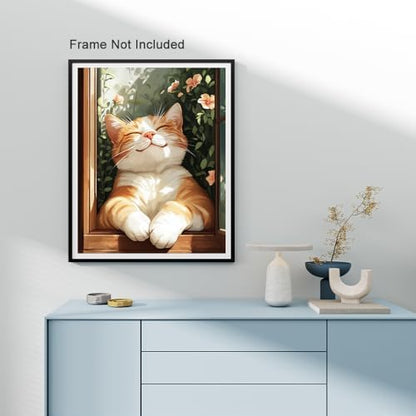 Natuyalo Paint by Numbers Kit for Adults Beginner Cat Adult Paint by Number Kits on Canvas Easy Acrylic Painting Kit for Beginners Adults for Gift Home Wall Decor 16x20 inch (Without Frame) - Image 3