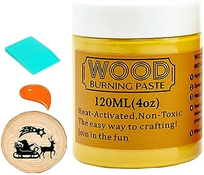 JAJADO Heat Activated 4 OZ Wood Burning Paste & Silicone Squeegee by JAJADO