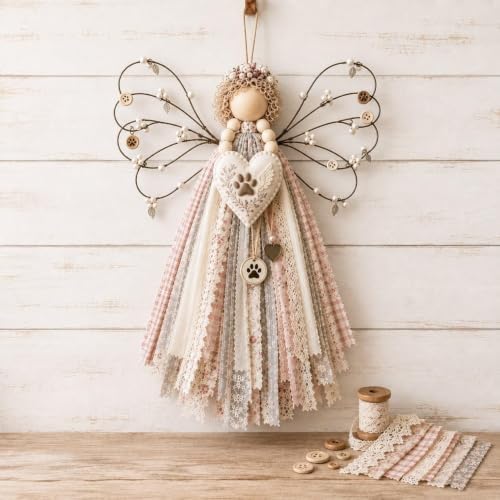 CHIANART Angel Fabric Hanging DIY Kit, Macrame Wall Weaving Craft,Crochet Wall Hanging Kit, Rustic Farmhouse Christmas Tree & Holiday Home Decor, Beginner-Friendly Handmade Gift for Women (D) by Unknown