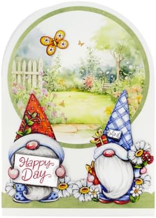 Katy Sue Garden Gnomes Die-Cut Pop-Up Card Making Kit for Adults. Makes 12 Cards & Contains Gnome/Gonk Die-Cut Decoupage Paper Sheets, Supports, Envelopes & Foam Pads for Card Making Supplies - Image 4