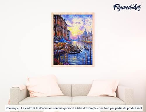 Figured'Art Paint by Numbers Kit for Adults The Grand Canal of Venice 16"x20" - Craft Art Painting DIY Kit Rolled Canvas Without Frame - Image 4