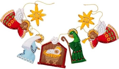 Bucilla, Felt Applique Garland Kit, Nativity, Perfect for DIY Arts and Crafts by Bucilla