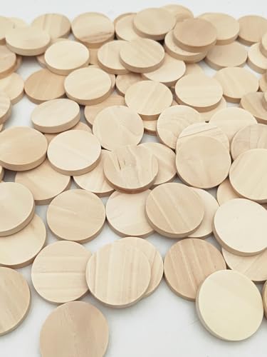 100PCS Natural Wood Slices 1.2 inch Blank Round Wooden Discs Unfinished Wood Circles Blank Wooden Ornaments for DIY Crafts - Image 2