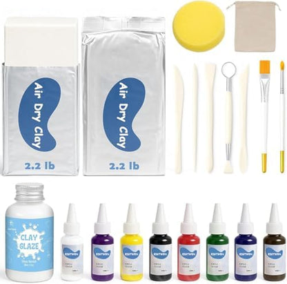 EIGTWEN 20pcs Air Dry Clay for Adults Kit, Full Tools, Ideal for Beginners by EIGTWEN