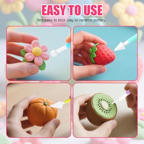 Basic Polymer Clay Tools, Clay Sculpting Tools Acrylic Roller Pin, Clear Rectangle Sheet Press Board, Double-Ended Pottery Carving Set for Beginner (15) - Image 4