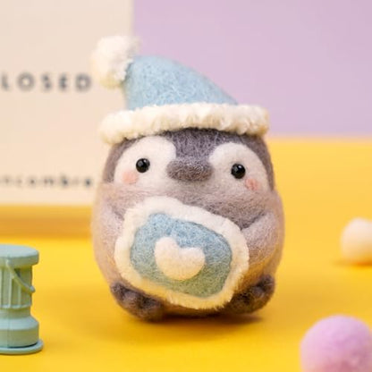 Wizardi Beginner Needle Felting Kit for Adults - Sleepy Penguin. Bird Felting Kit 5.5x5x4cm. Felting Tools. Wool Felting Supplies. Felt Crafts. Wool Felt. F07N8-W115 by Wizardi