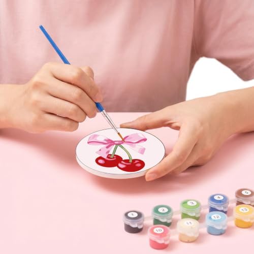 8 Pack Modern Paint by Numbers Kits Coasters with Holder Cork Pads - Image 7