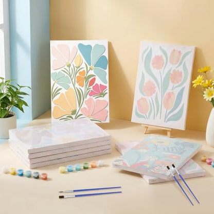 12 Set Paint by Numbers Kit for Adults with 8x12 In Simple Flower Painting - Image 2