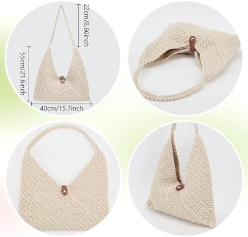 ACRNIGHEET Crochet Beach Bag Crochet Kit for Beginners Tote Bag Knitting Kit with Yarn and Hook Boho DIY Craft Kits Gift for Adults with Video Guide Tutorial Crochet Starter Kit - Image 3